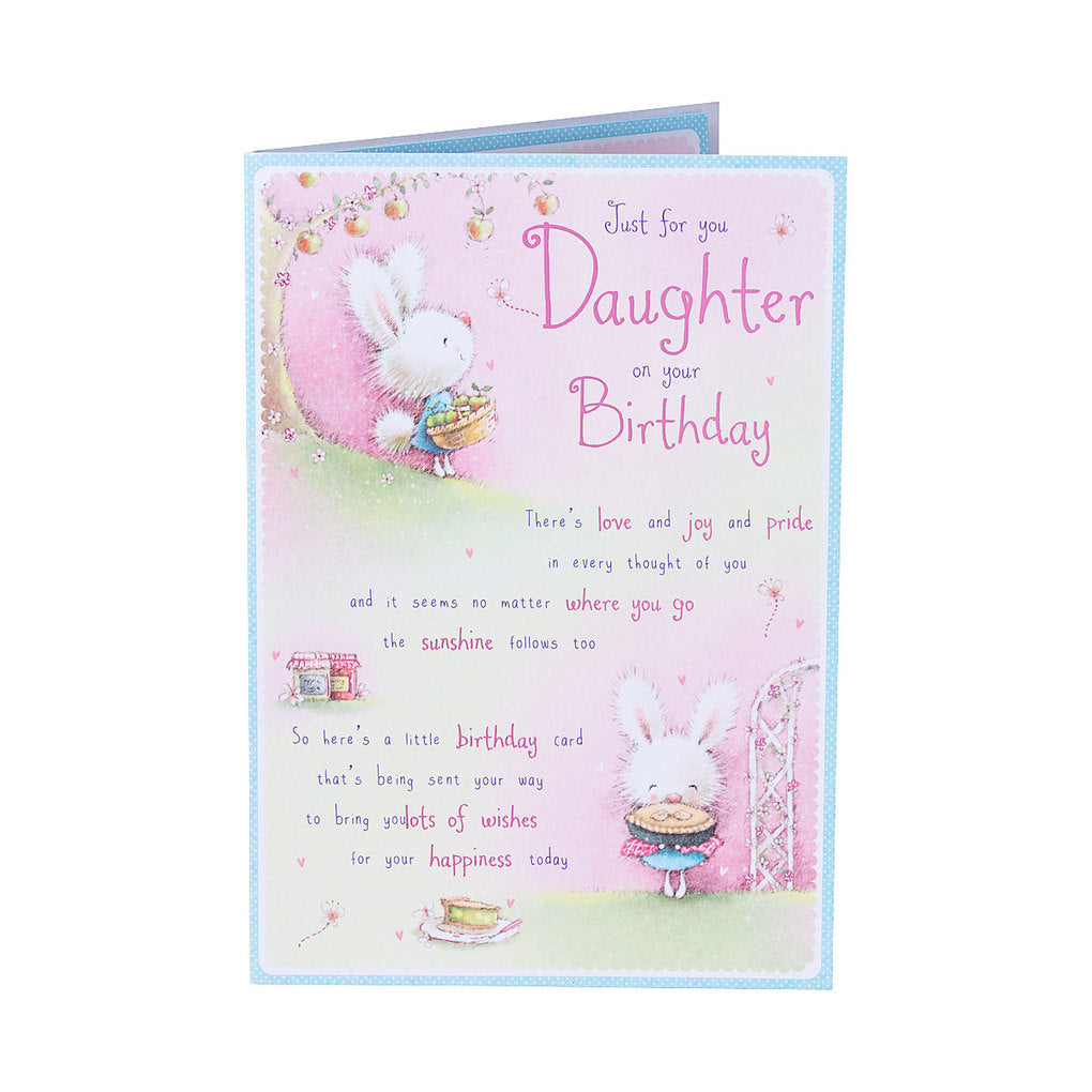 Cute Bunny Daughter Birthday Card