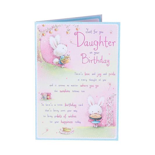 Cute Bunny Daughter Birthday Card