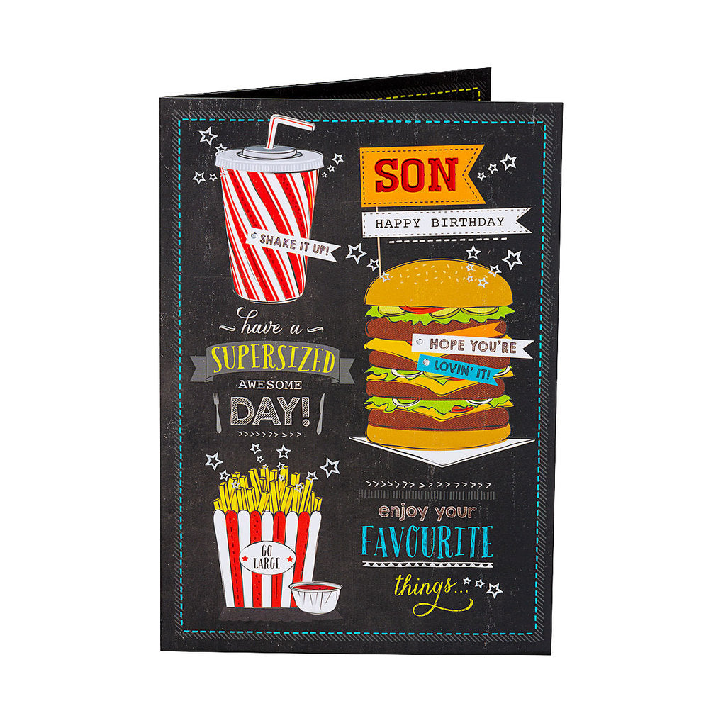 Traditional Burger Son Birthday Card