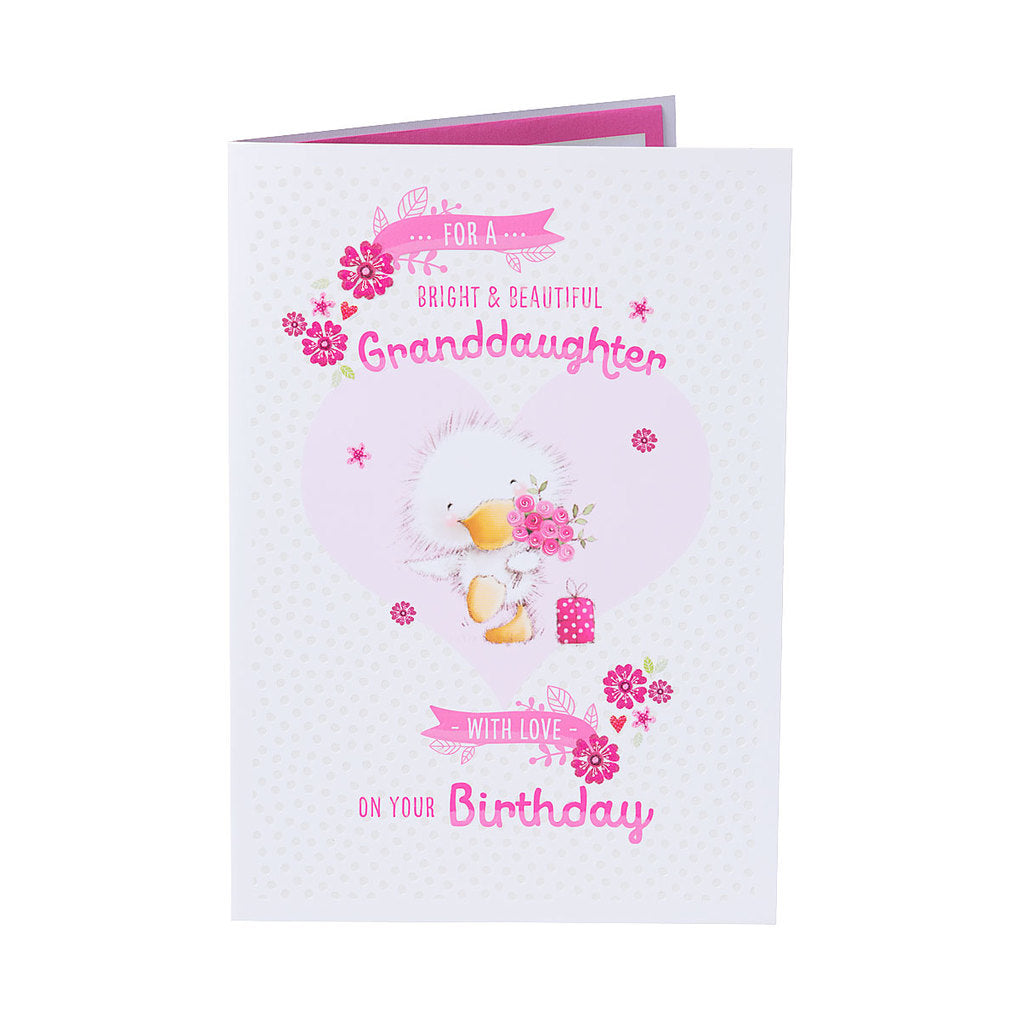 Cute Pink Granddaughter Birthday Card