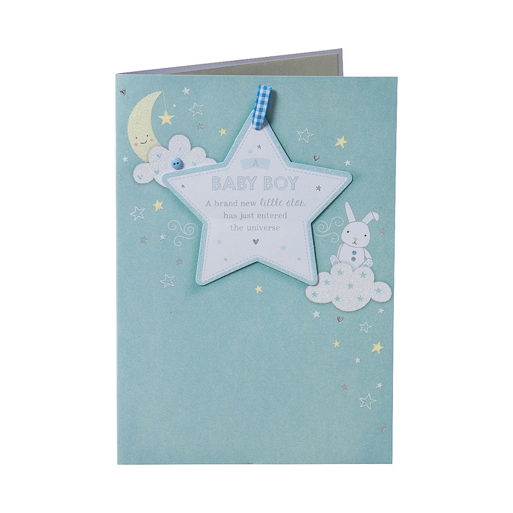 Cute Star New Baby Boy Card