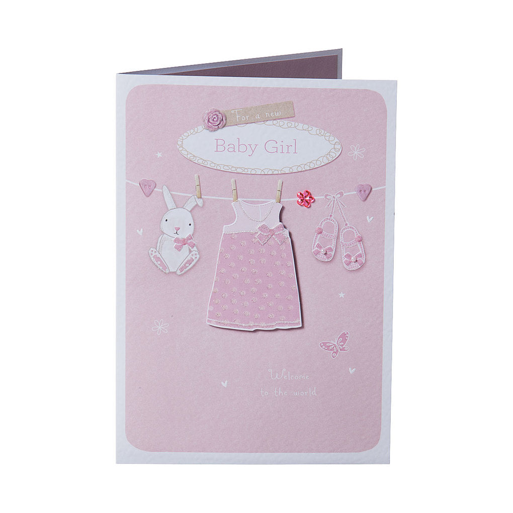 Cute Pink For The New Baby Girl Card