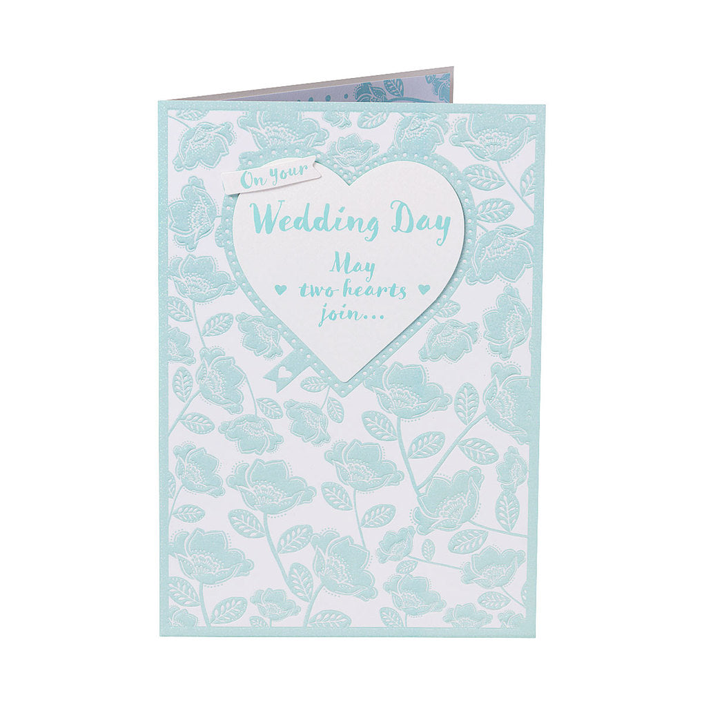 Traditional Heart Wedding Day Card