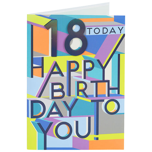 Contemporary 18th Birthday Card