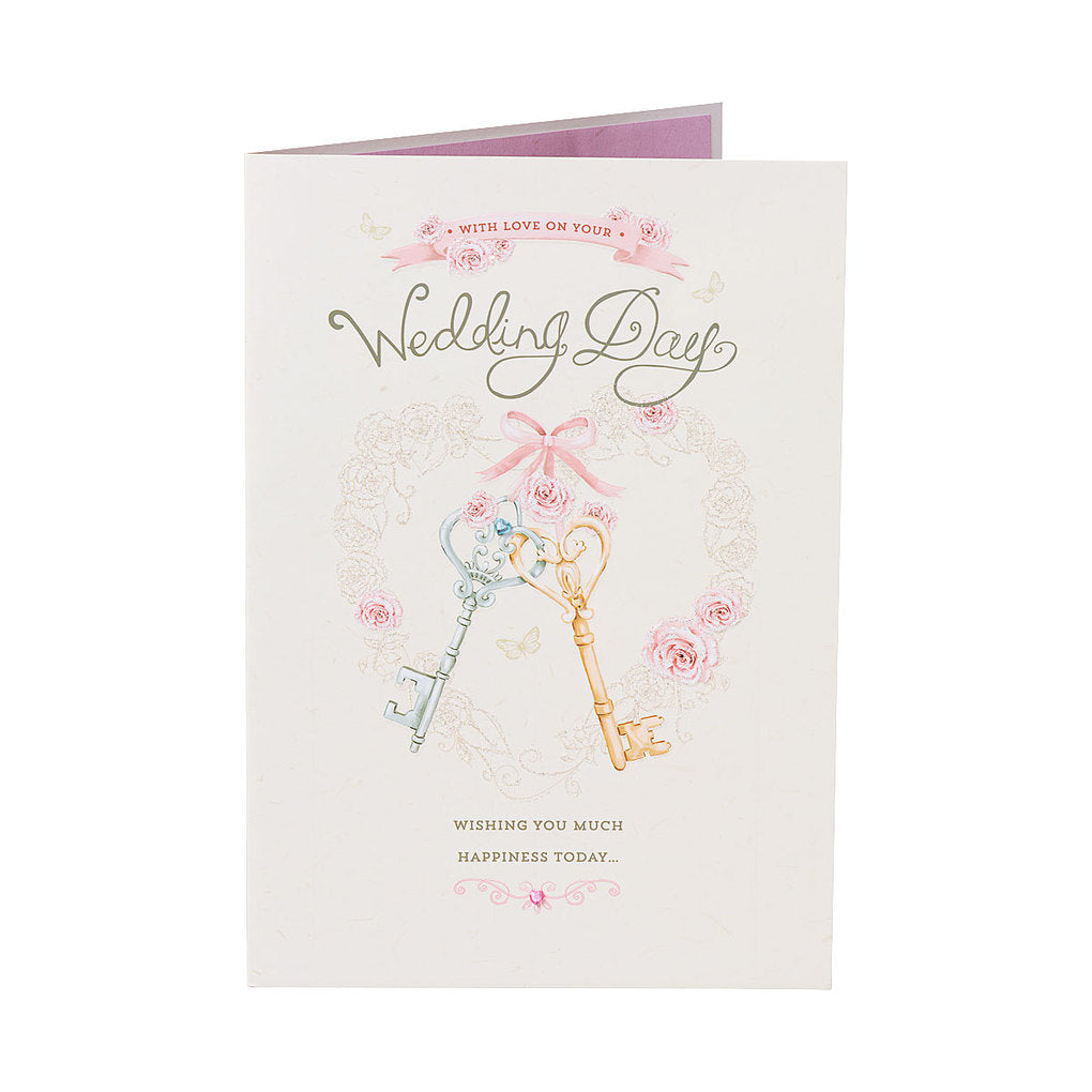 Traditional Keys Wedding Day Card