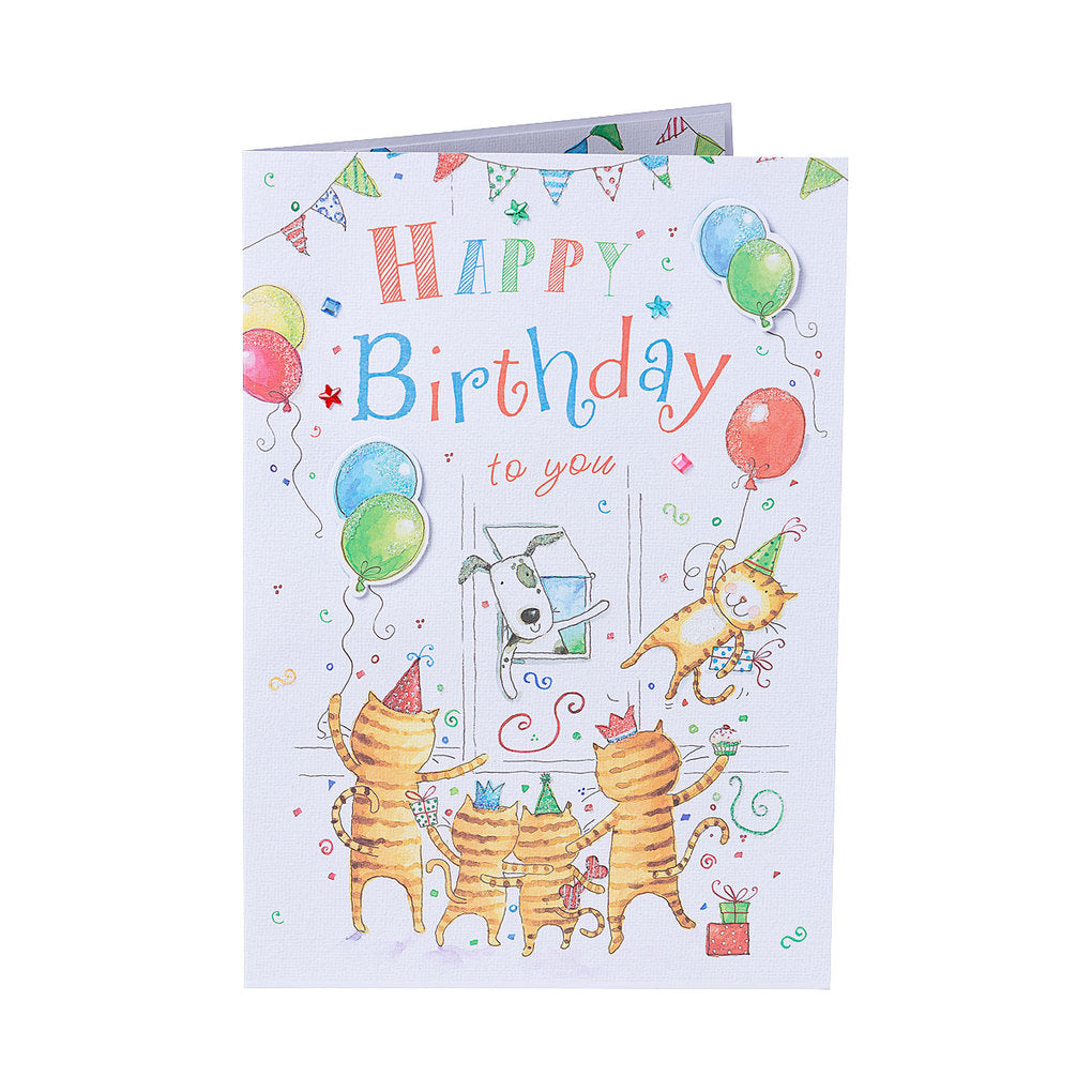 Cute Dogs & Cats Child Birthday Card