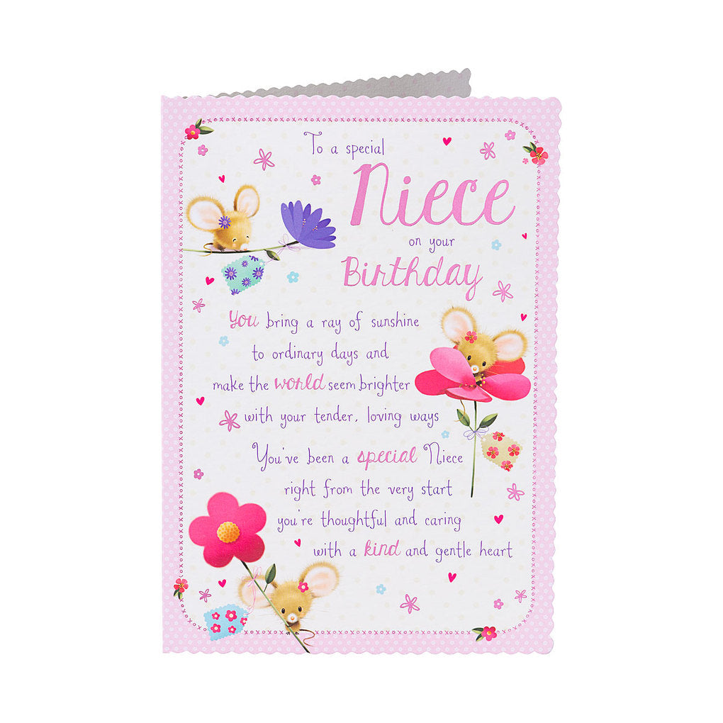 Cute Niece Birthday Mouse Birthday Card