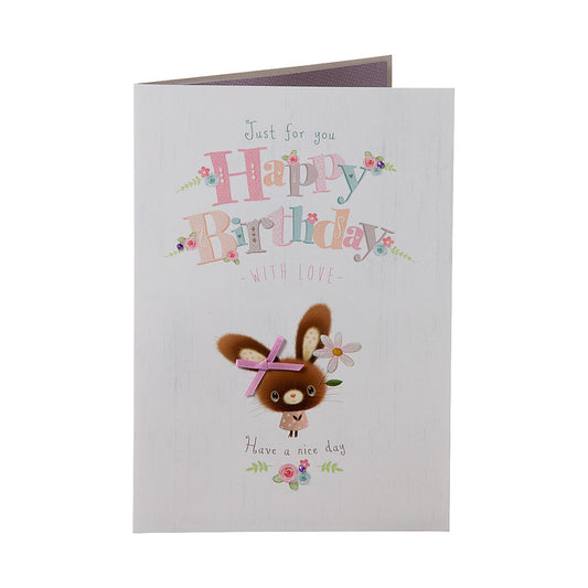 Cute Bunny Birthday Card For You