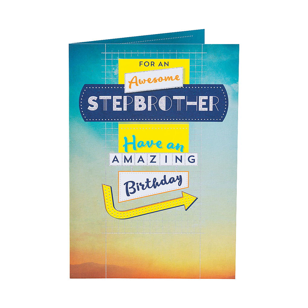 Traditional Step Brother Birthday Card