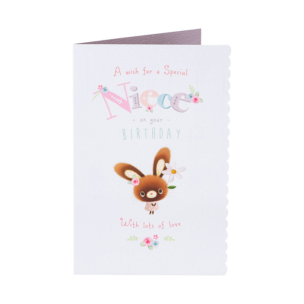 Cute Bunny Niece Birthday Card
