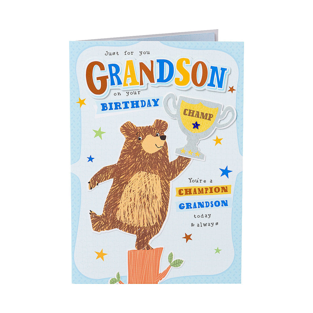 Cute Champ Grandson Birthday Card