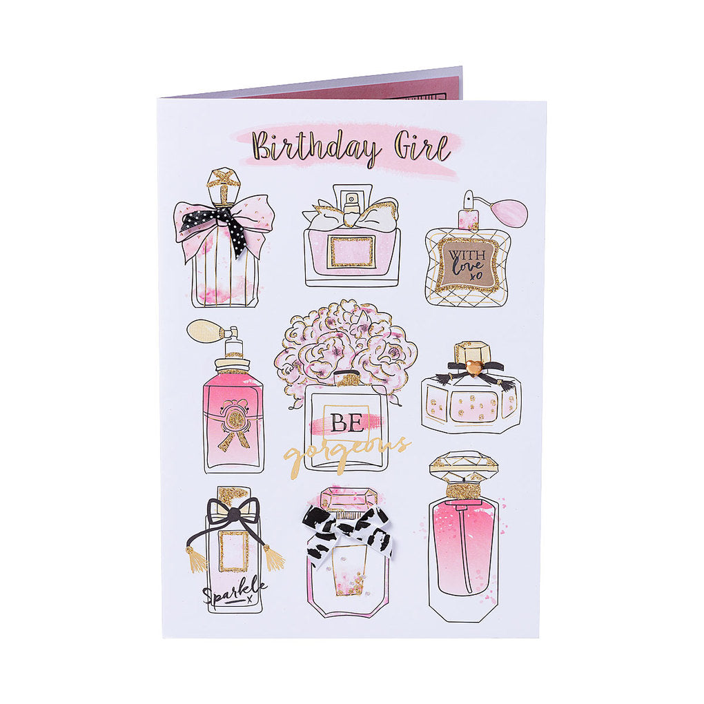 Traditional Perfume Birthday Card Girl
