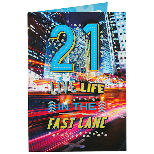 Contemporary Male 21st Birthday Card