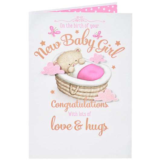 Cute Congratulation Card New Baby Girl