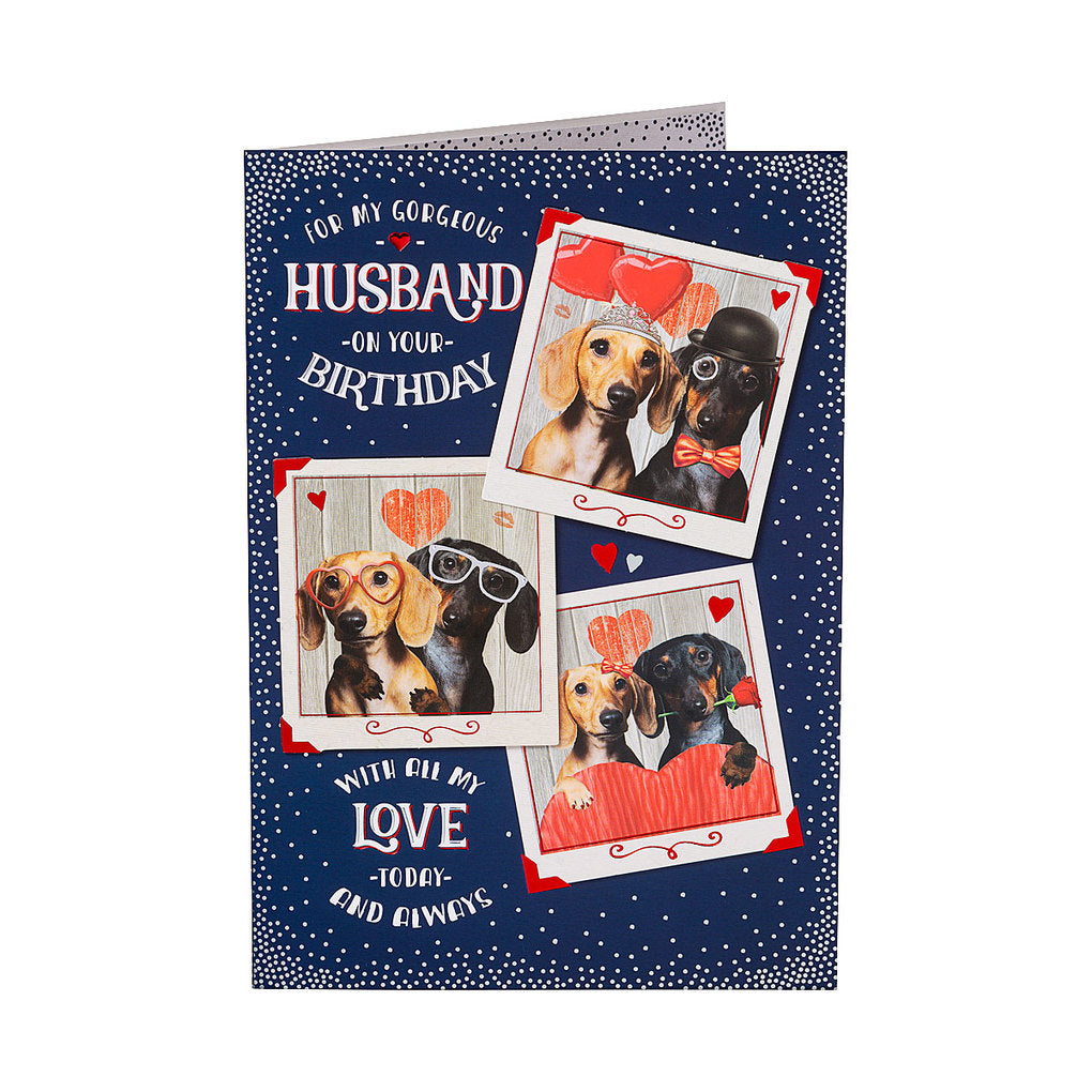 Contemporary Husband Birthday Card