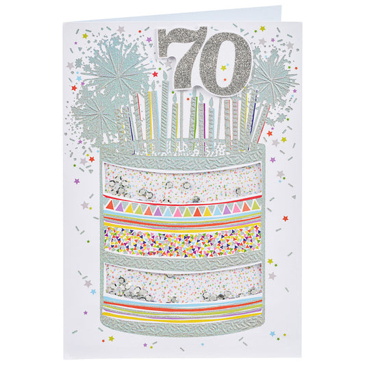 Traditional Cake 70th Birthday Card