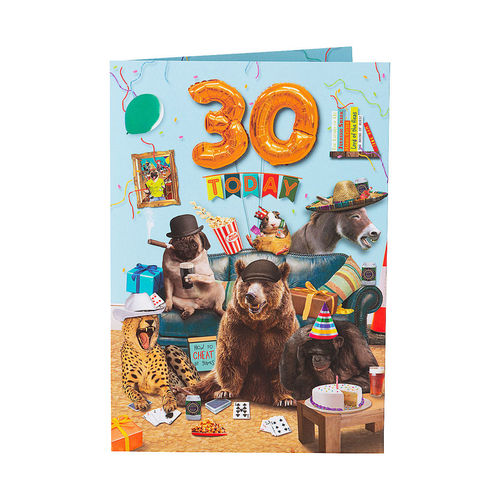 Traditional 30 Today Boys Birthday Card