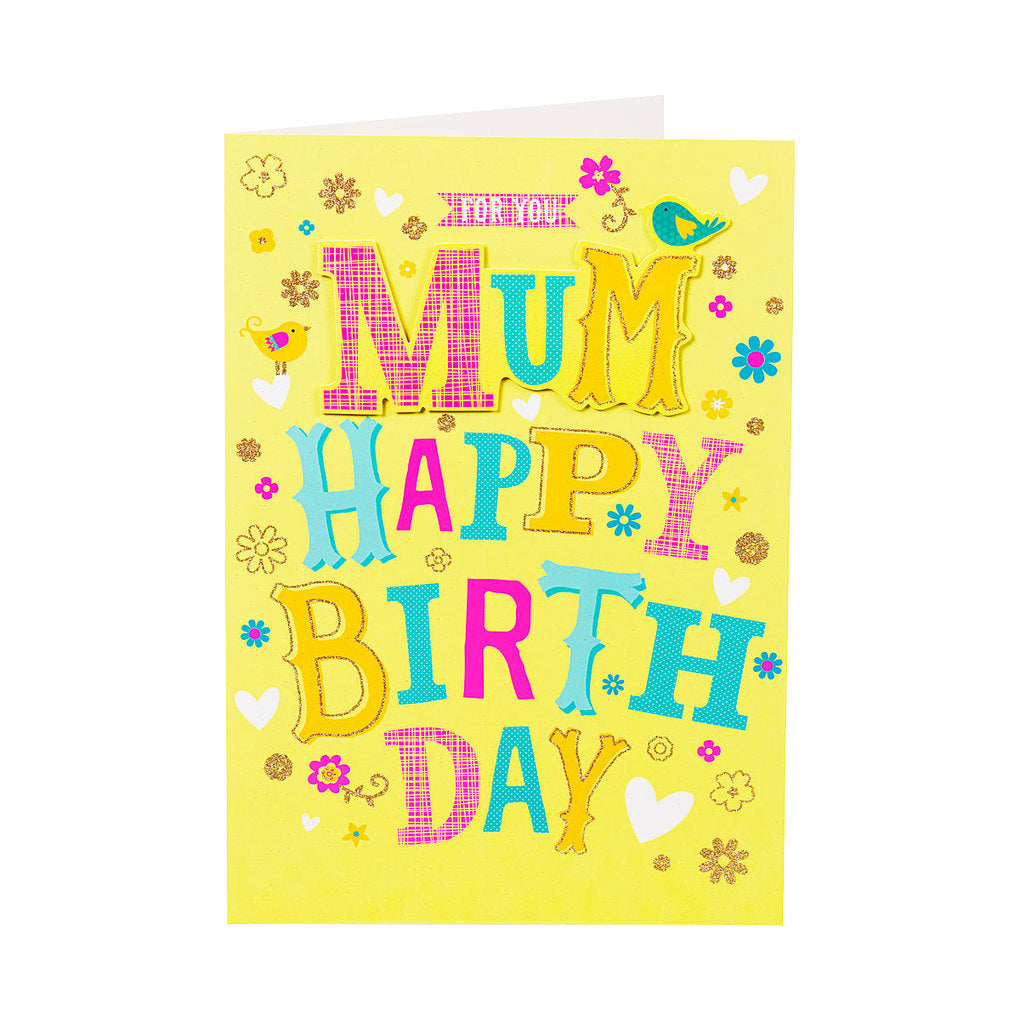 Funny Bright Mum Happy Birthday Card