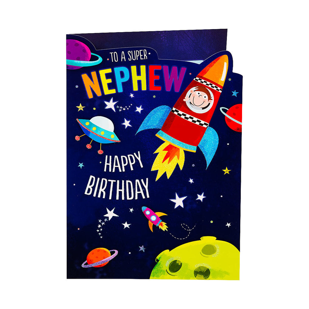 Traditional Space Nephew Birthday Card