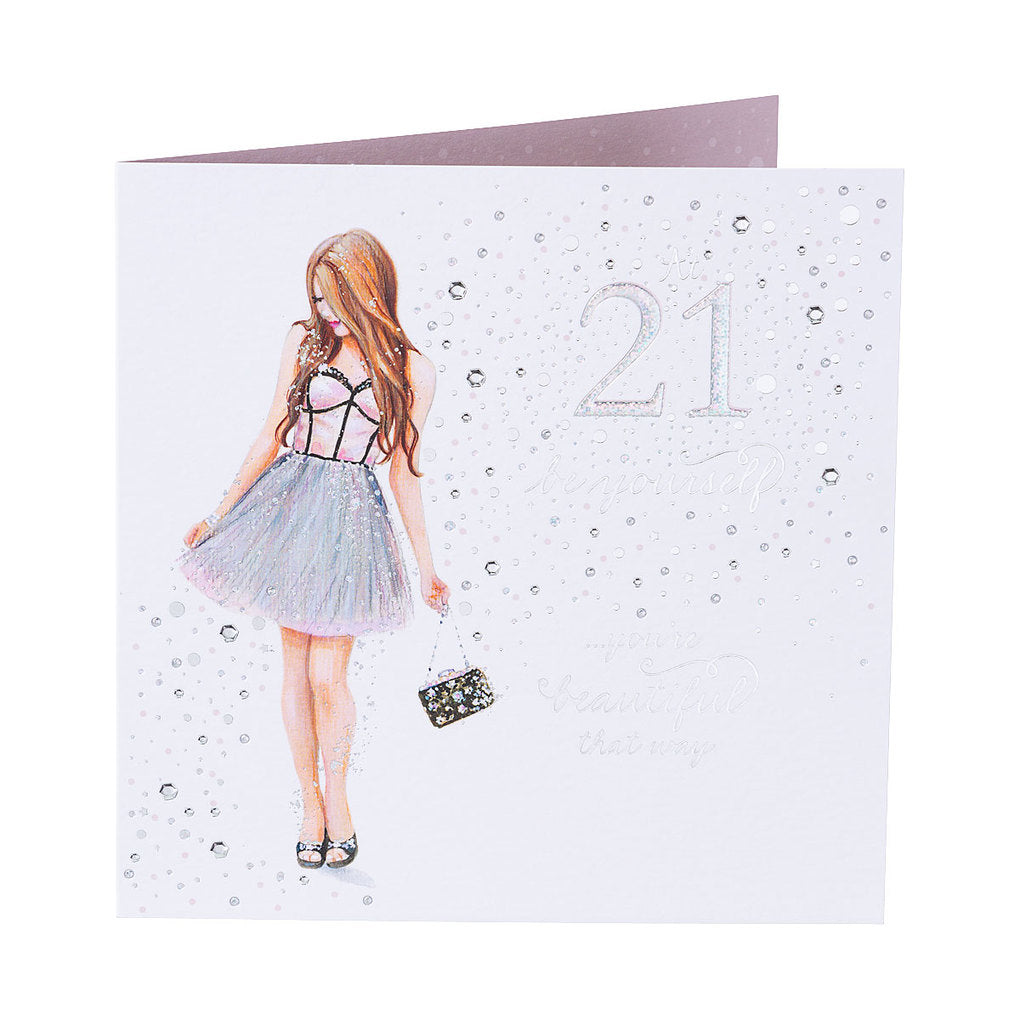 Cute Outfit Female 21st Birthday Card