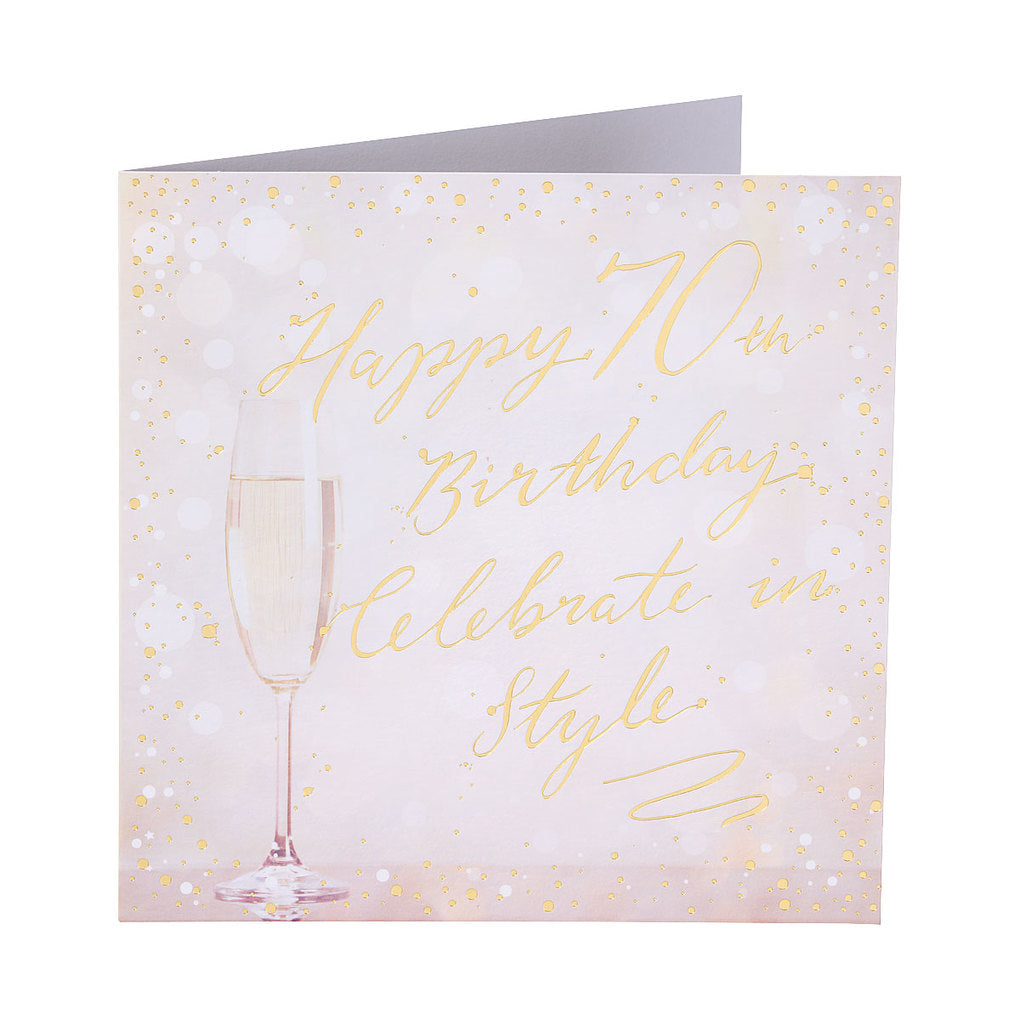 Traditional Champagne 70th Birthday Card