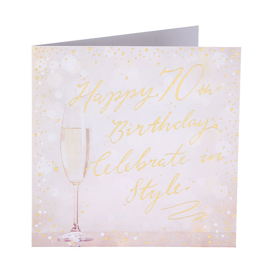 Traditional Champagne 70th Birthday Card
