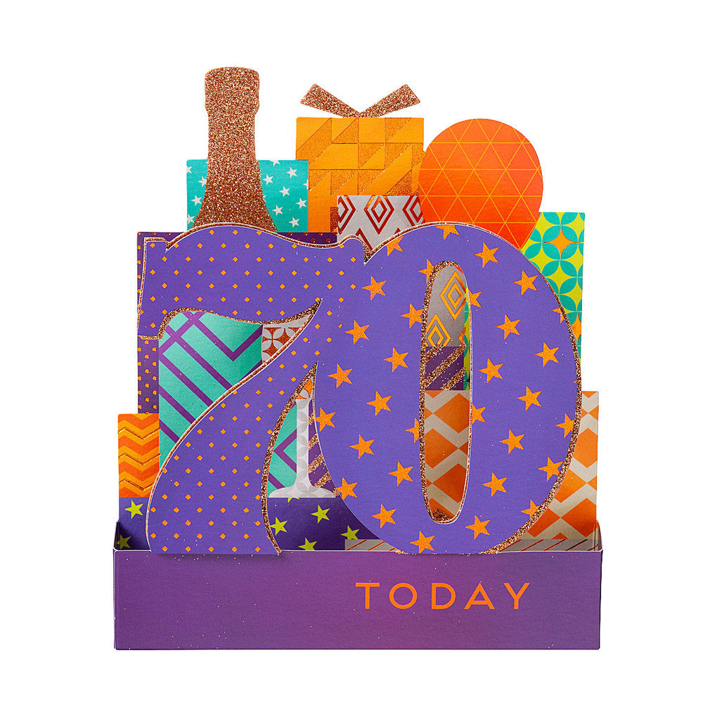 Contemporary 3D 70th Birthday Card