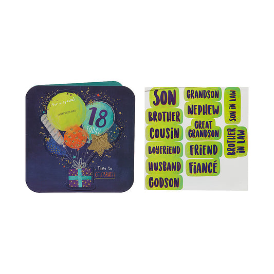 Traditional Balloons Male 18th Card