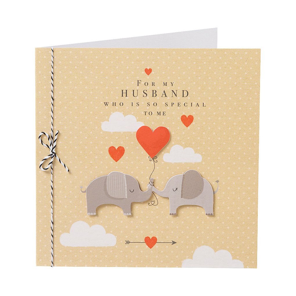 Cute Elephants Husband Birthday Card