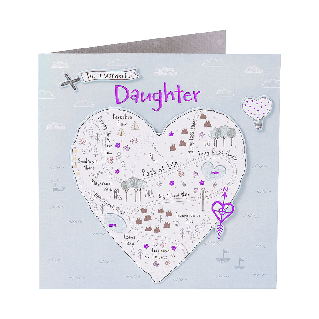 Traditional Heart Daughter Birthday Card