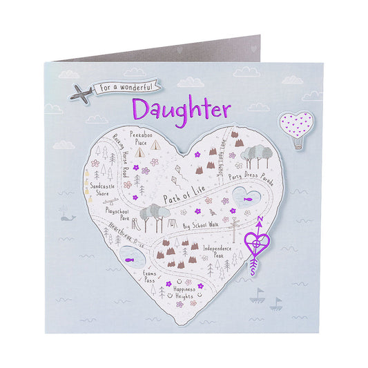 Traditional Heart Daughter Birthday Card