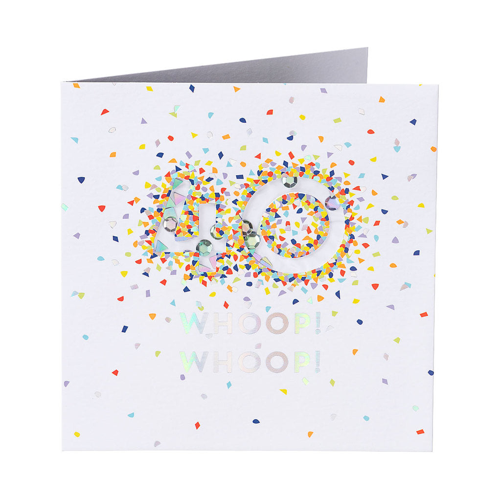 Traditional Confetti 40th Birthday Card