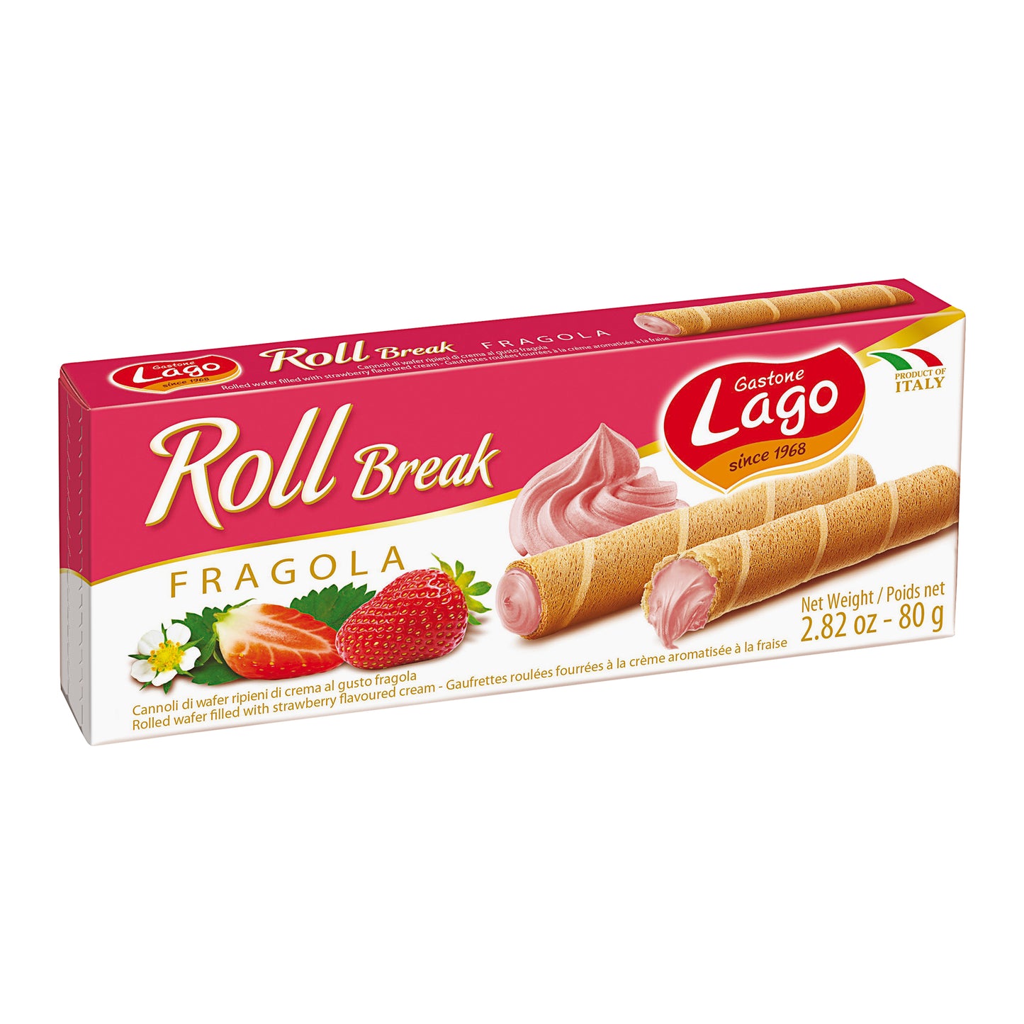 Gastone Lago Roll Break Strawberry 80g