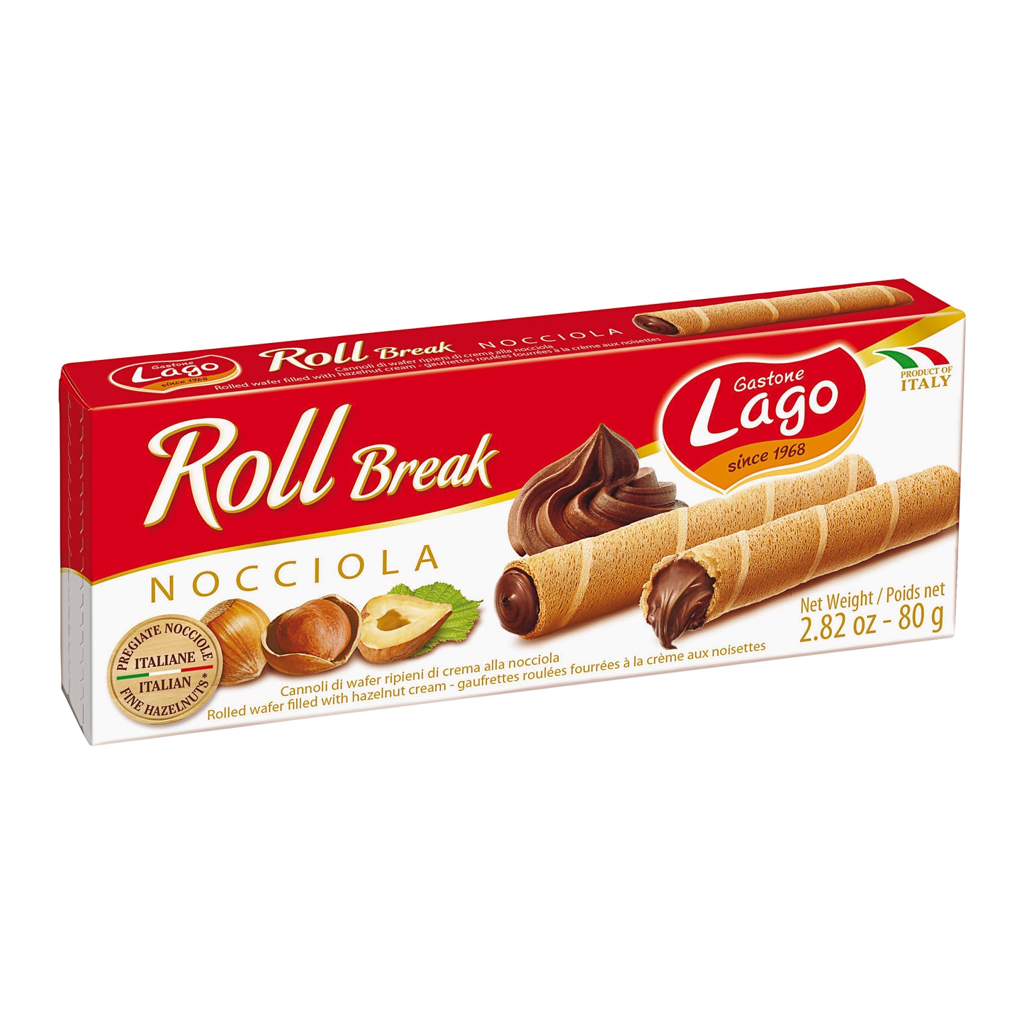 Gastone Lago Roll Break Hazelnut 80g