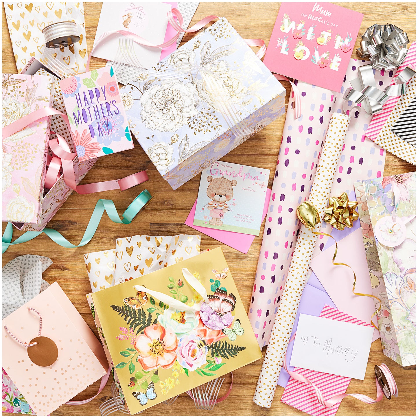 Printed Tissue Wrap Hearts Assorted