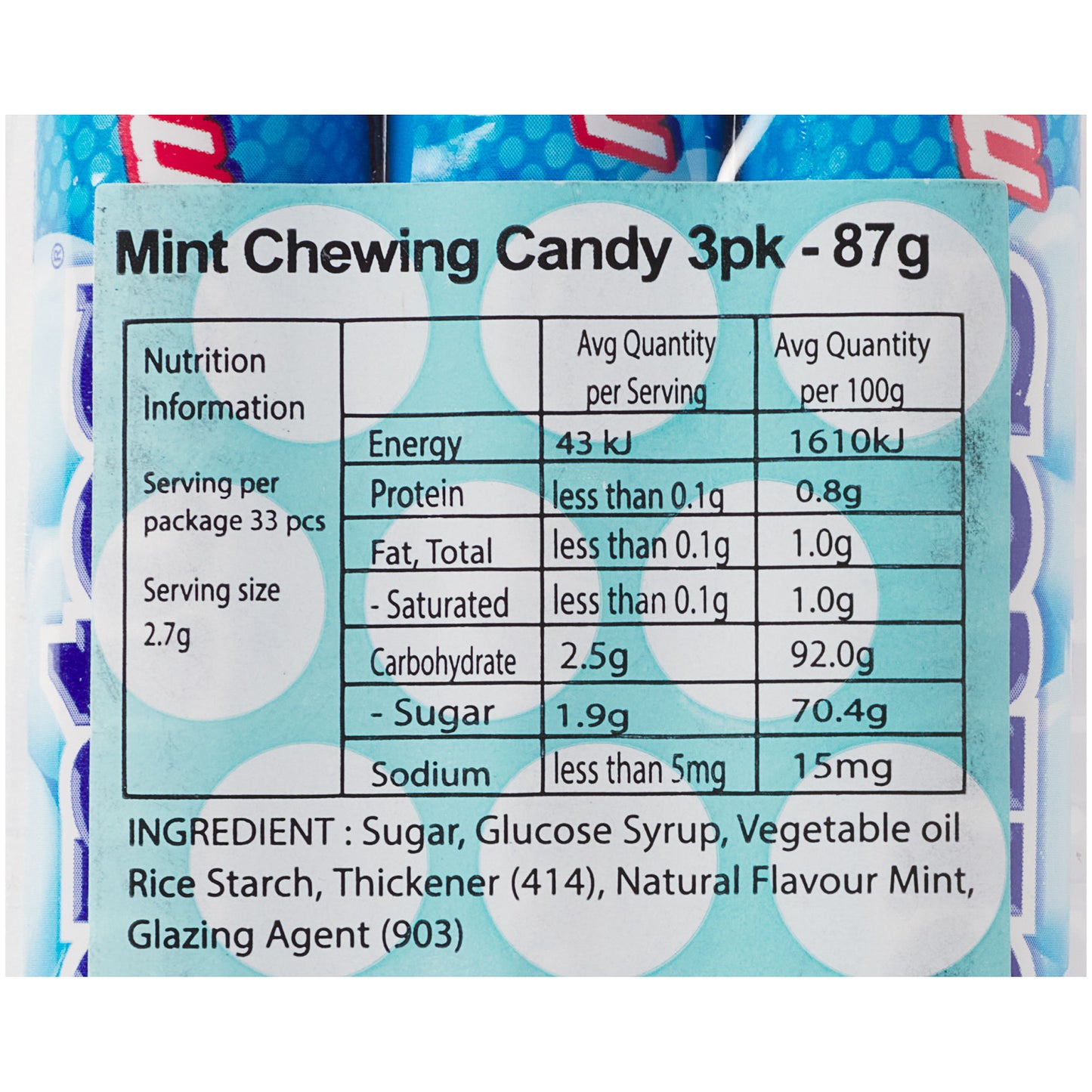 Mentos Mint Roll 3pk