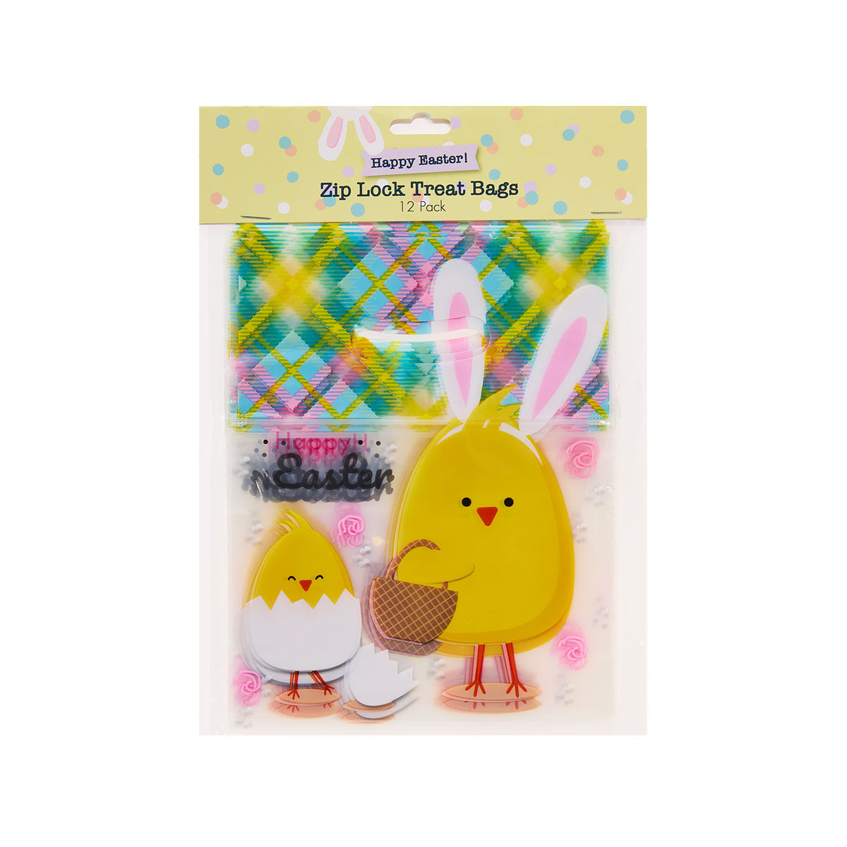 Easter Zip-Lock Cellophane Treat Bags 12pk