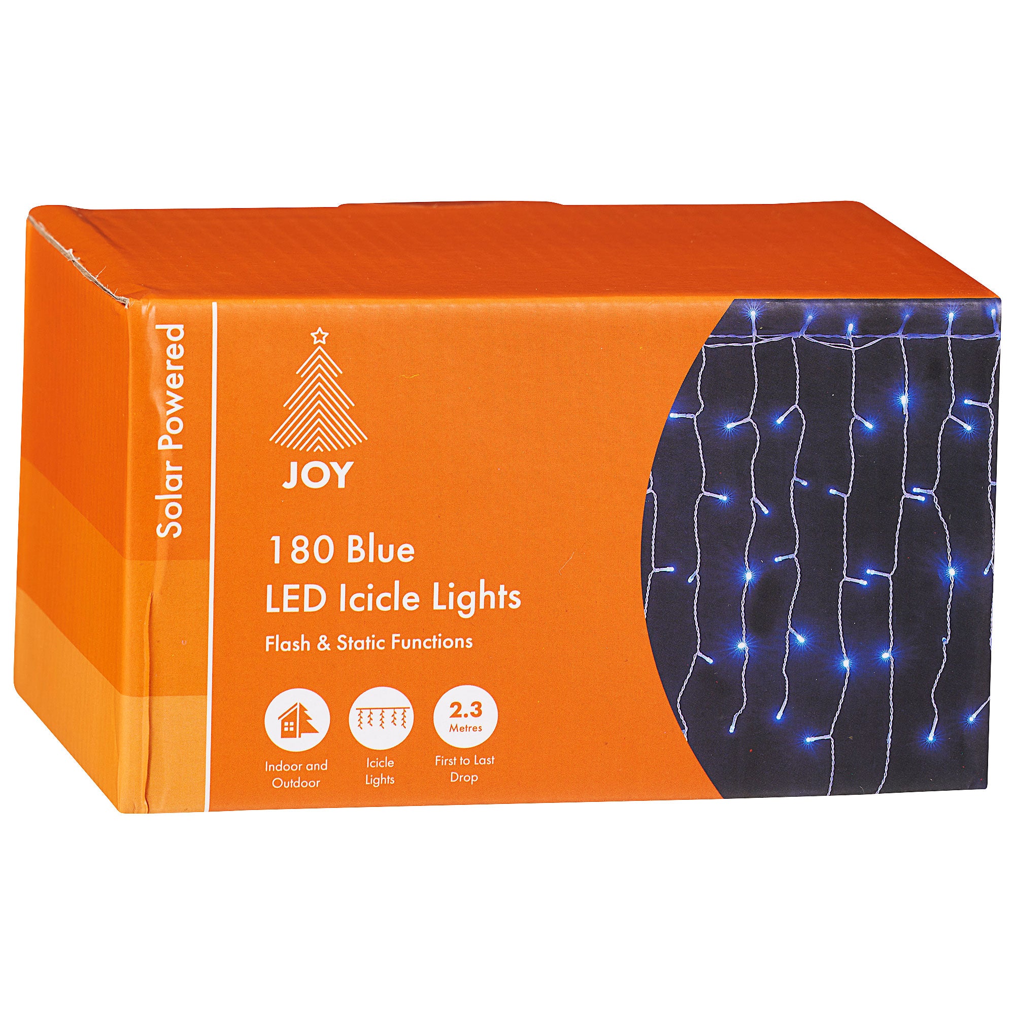 Solar LED Icicle Lights Blue 180pk The Reject Shop