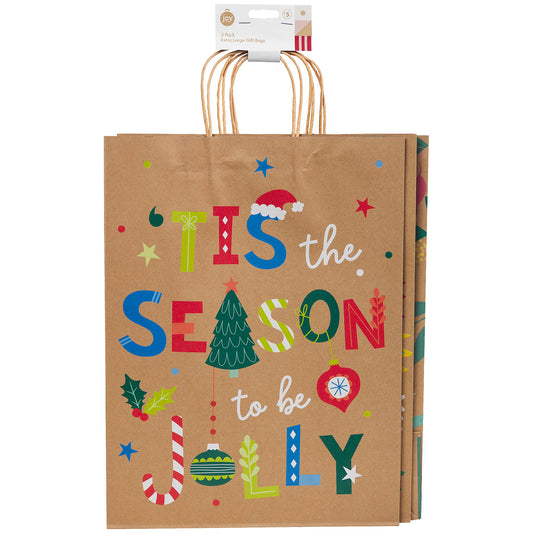 Kraft Gift Bag XL 3pk
