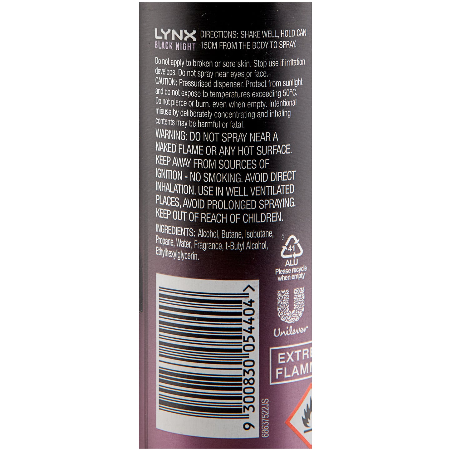 Lynx Black Night Deodorant 165mL
