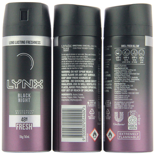 Lynx Black Night Deodorant 165mL