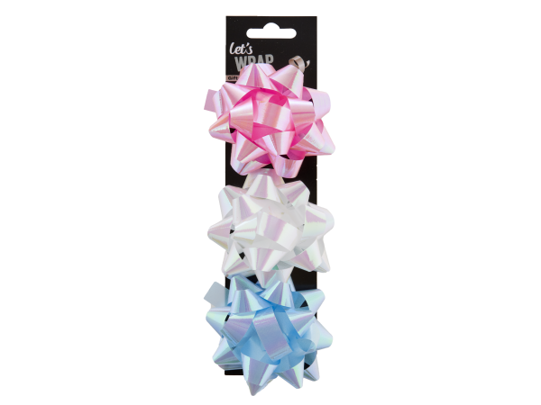 Pastel Star Bow 9cm 3 Pack