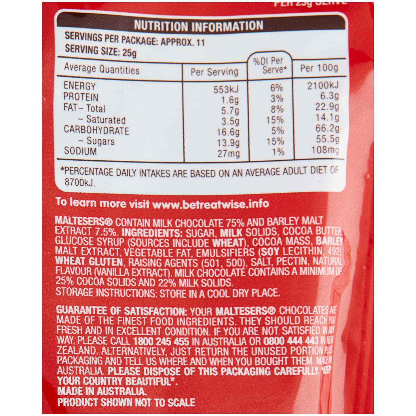 Maltesers Milk Chocolate Snack Party Bag 280g