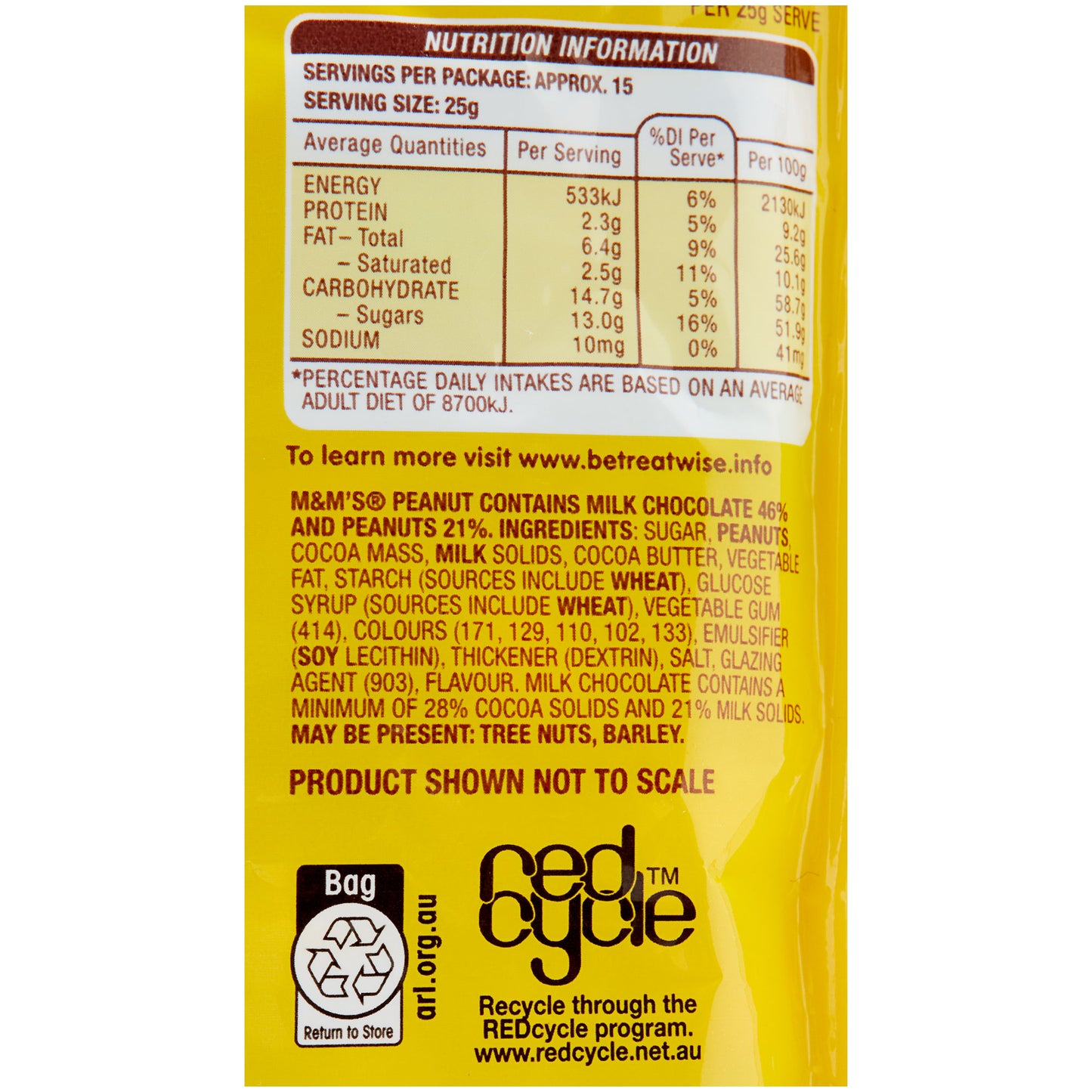 M&M's Peanut Milk Chocolate Share Bag 380g