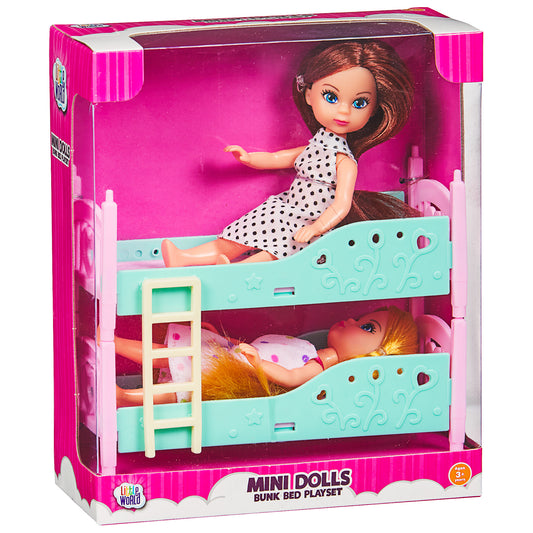 Mini Dolls And Bunk Bed Playset