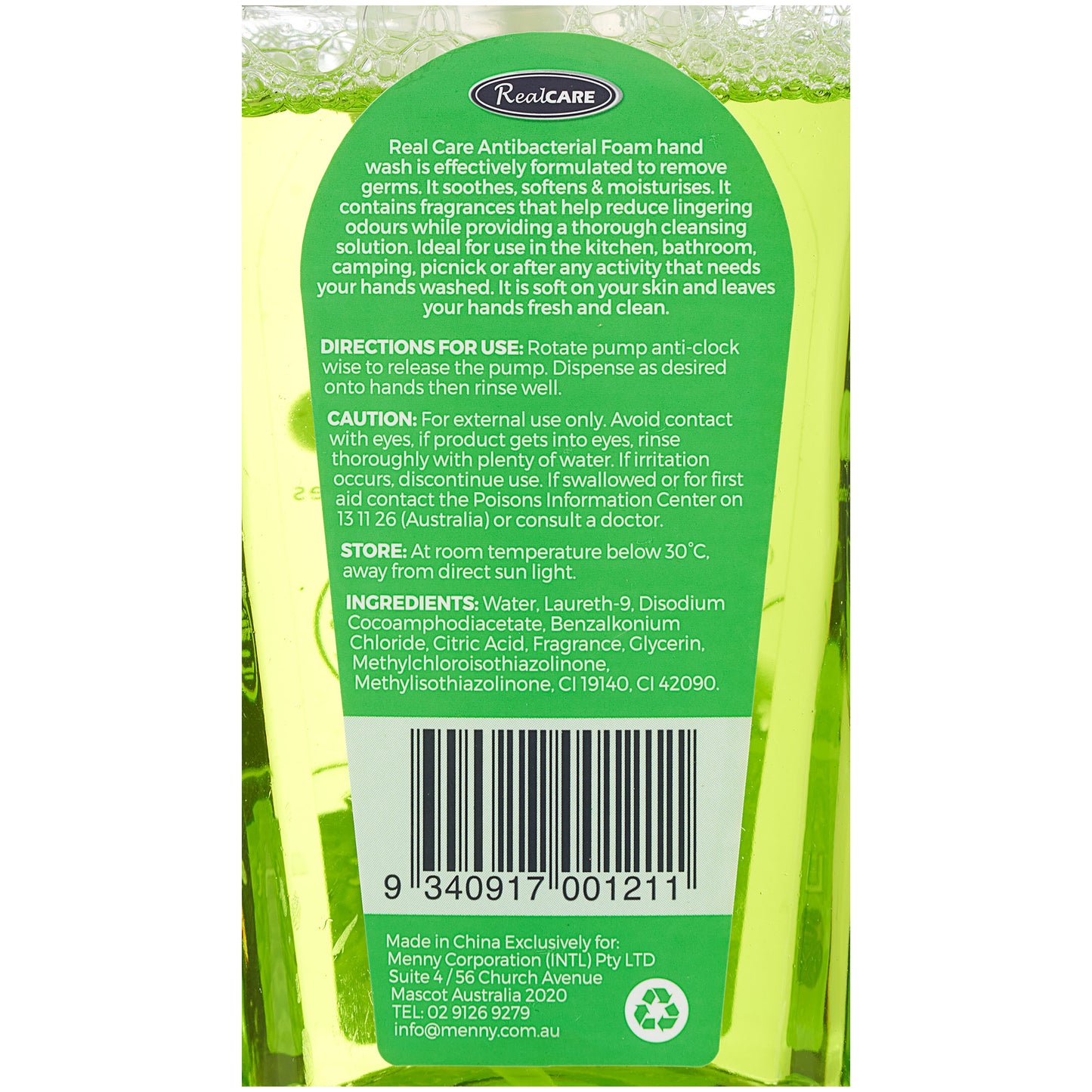 Realcare Antibacterial Foaming Hand Wash 250ml Assorted