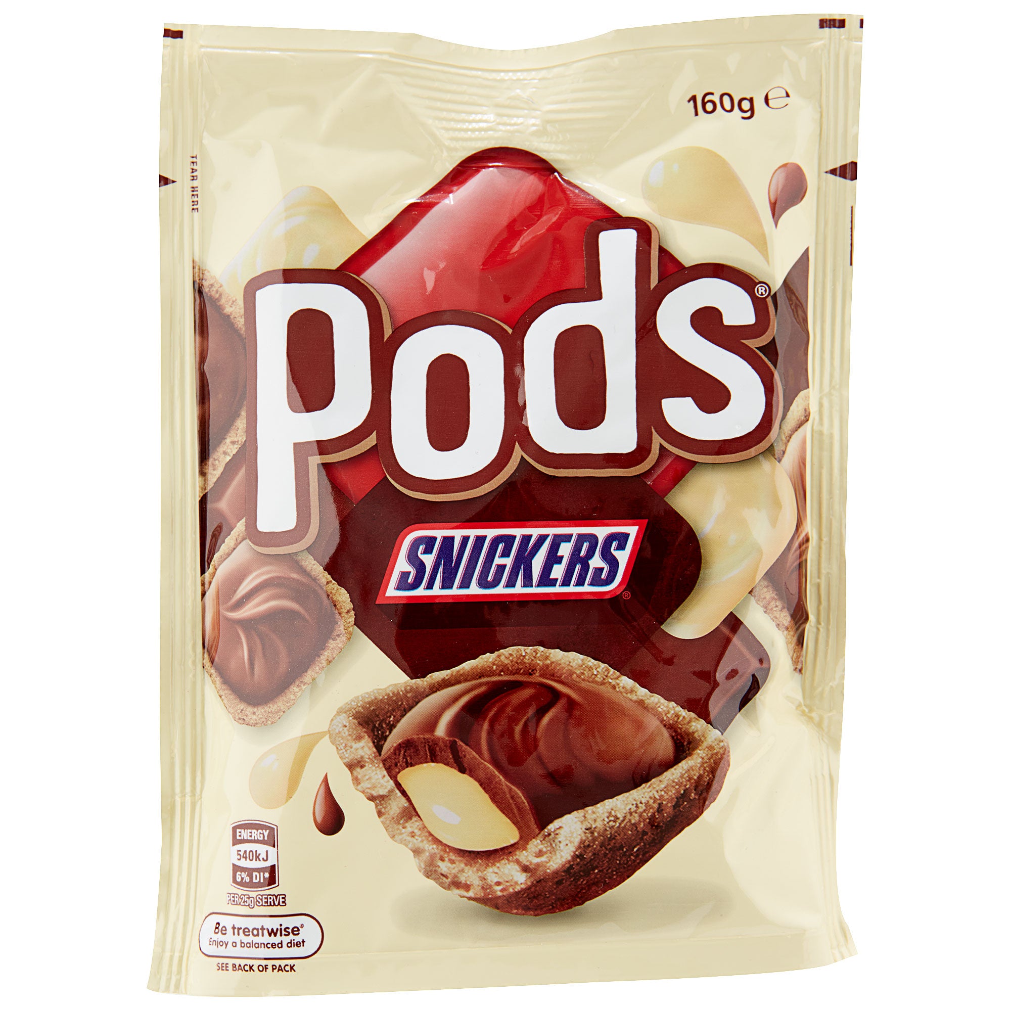 Pods Snickers 160g The Reject Shop