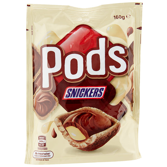 Pods Snickers Chocolate Snacks Bag 160g
