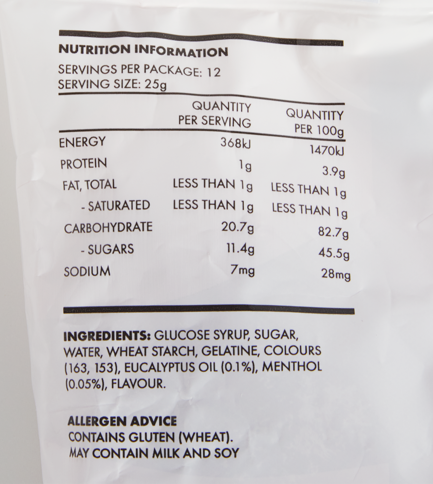 Candy Corner Euco Menthols 300g