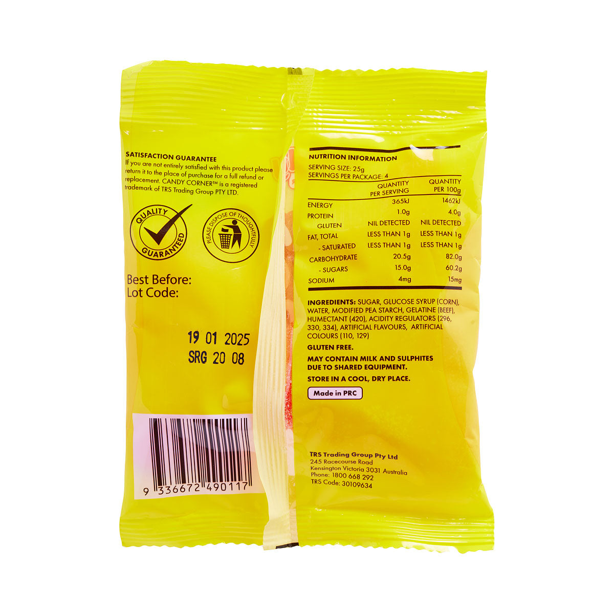 Candy Corner Sour Peach Hearts Lollies 100g